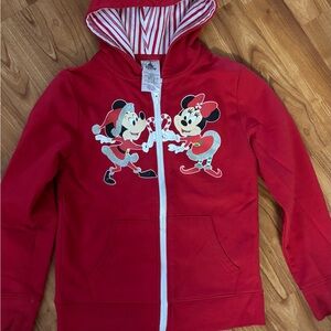Disney Red Mickey and Minnie Hoodie Sweatshirt